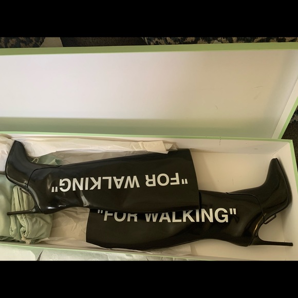 Off-white “For Walking” knee high boots - Picture 2 of 5